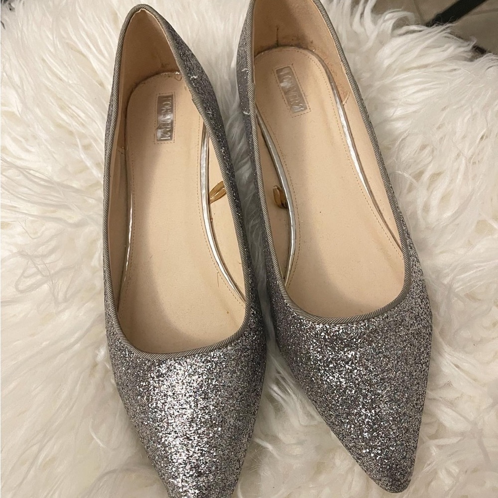 Forever 21 silver glitter flats